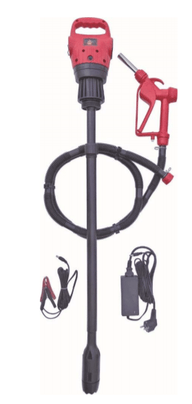 Pompe à gasoil 12/230V 18L/min avec canne télescopique pour fût – en kit –  Lot de 2 – SODISE 08632